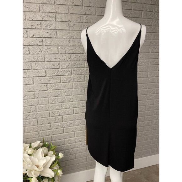 Zara Women Asymmetrical Color Block Metallic Slip Dress Size S - Picture 7 of 9